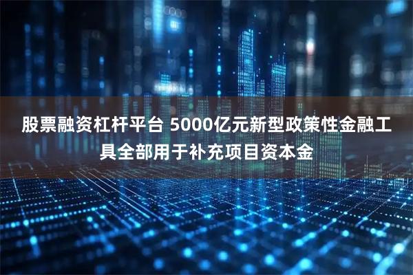 股票融资杠杆平台 5000亿元新型政策性金融工具全部用于补充项目资本金